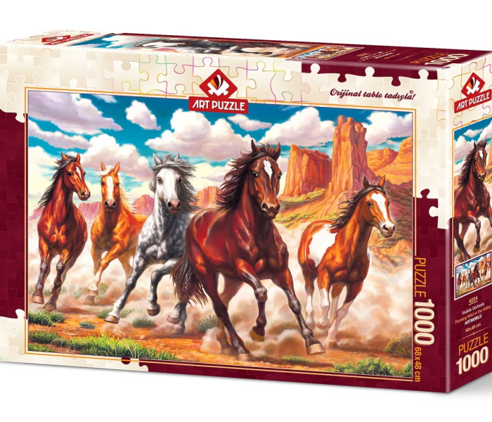 Puzzle - Art puzzle - Dzikie konie w dolinie