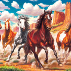 Puzzle - Art puzzle - Dzikie konie w dolinie