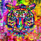 Puzzle - Bluebird - Kolorowy tygrys