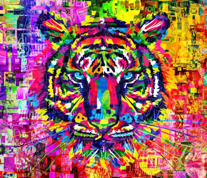 Puzzle - Bluebird - Kolorowy tygrys