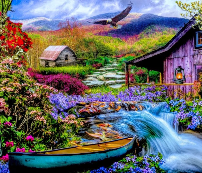 Puzzle - Bluebird - Górski raj na ziemi