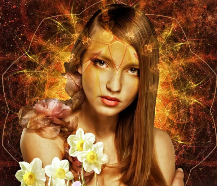 Puzzle - Bluebird - Kobieta-kwiat