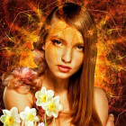 Puzzle - Bluebird - Kobieta Kwiat