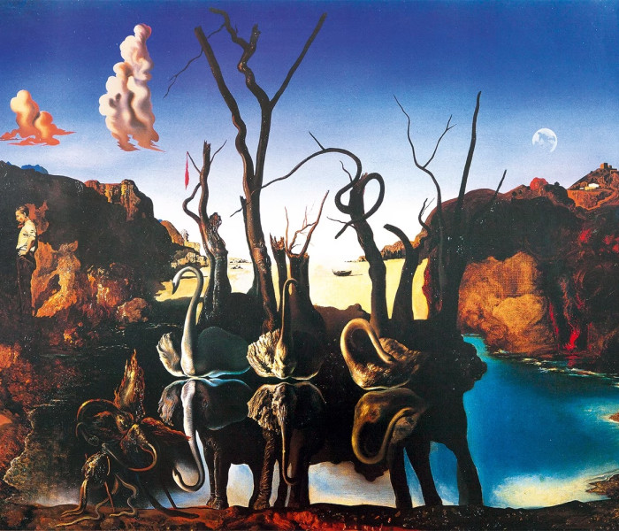 Puzzle - Bluebird - Łabędzie odbijające się w wodzie niczym słonie, 1937