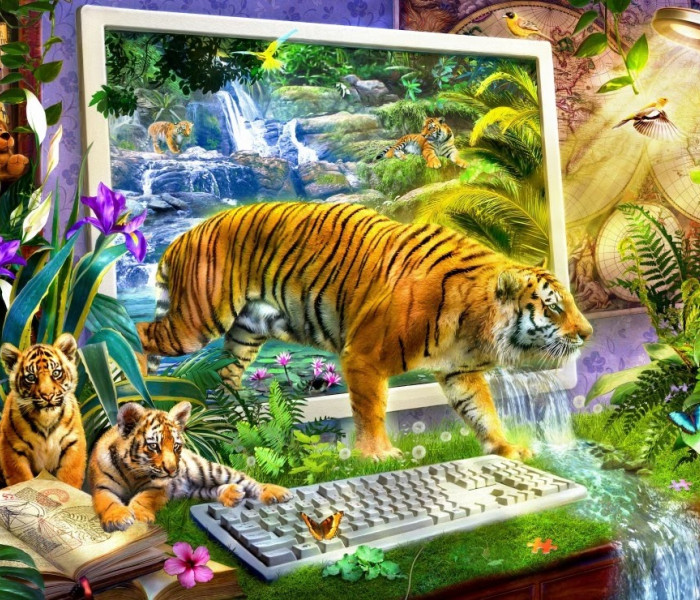 Puzzle - Bluebird - Ożywiony tygrys