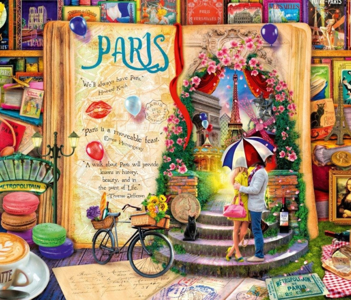 Puzzle - Bluebird - Paryż - Życie jest otwartą księgą