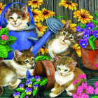 Puzzle - Bluebird - Psoty w ogrodzie