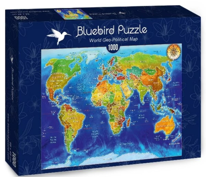 Puzzle - Bluebird - Mapa polityczna świata
