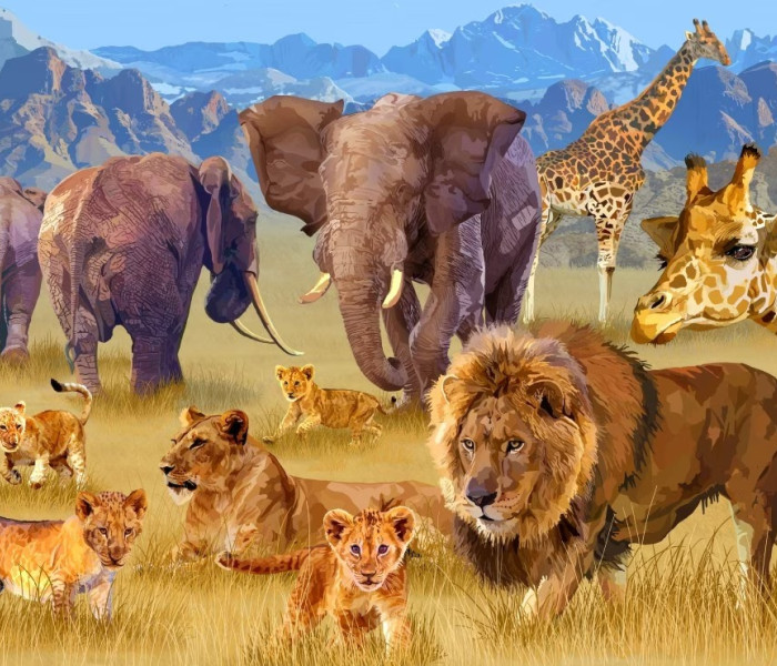 Puzzle - Bluebird - Zwierzęta żyjące na sawannie