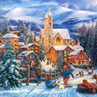 Puzzle - Castorland - Jazda na sankach do miasta