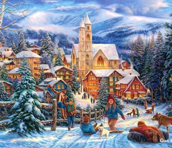 Puzzle - Castorland - Jazda na sankach do miasta