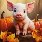 Puzzle - Castorland - Słodki jesienny prosiaczek