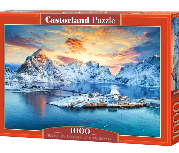 Puzzle - Castorland - Wschód słońca na Sakrisøy, Lofoty, Norwegia