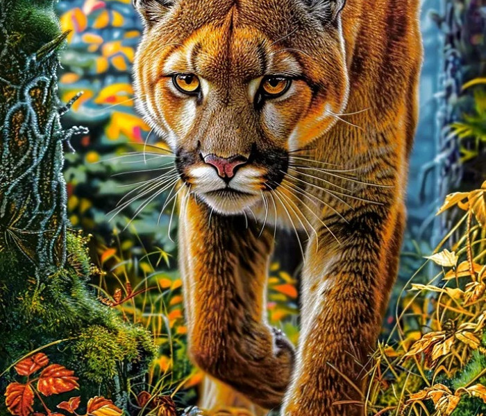 Puzzle - Castorland - Lew górski w lesie