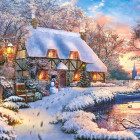 Puzzle - Castorland - Domek zimowy