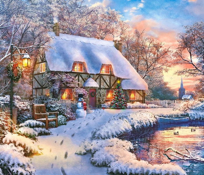Puzzle - Castorland - Domek zimowy