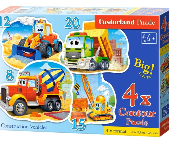 Puzzle - Castorland - Pojazdy budowlane - 4 w 1