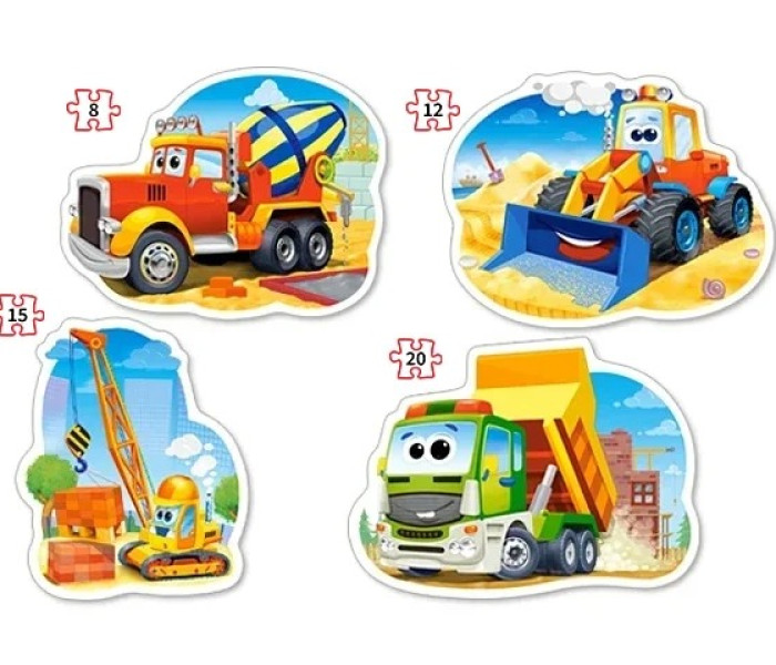 Puzzle - Castorland - Pojazdy budowlane - 4 w 1