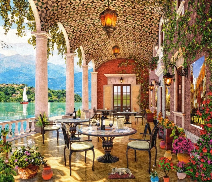 Puzzle - Castorland - Taras nad jeziorem