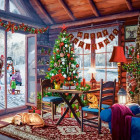 Puzzle - Castorland - Domek Bożonarodzeniowy