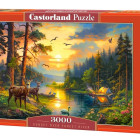 Puzzle - Castorland - Zachód słońca nad leśną rzeką