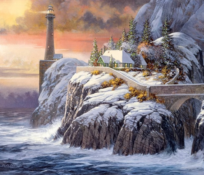 Puzzle - Cobble Hill - Latarnia morska zimą