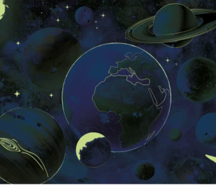 Puzzle - Dino - Planety Świecąca układanka