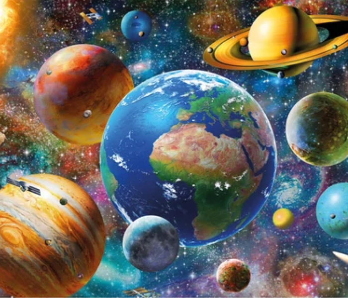 Puzzle - Dino - Planety Świecąca układanka