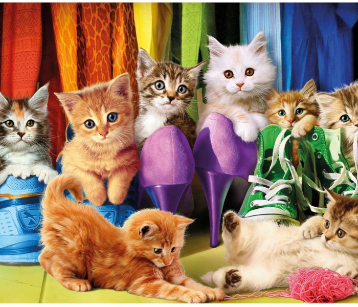 Puzzle - Dino - Kolorowe kocięta