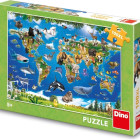 Puzzle - Dino - Mapa zwierząt