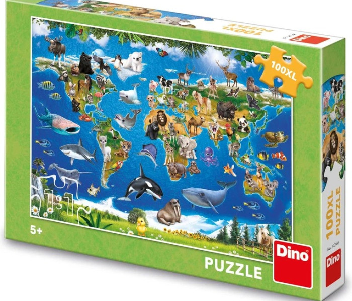 Puzzle - Dino - Mapa zwierząt