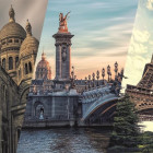 Puzzle - Dino - Paryż Kolaż - Puzzle Panoramiczne