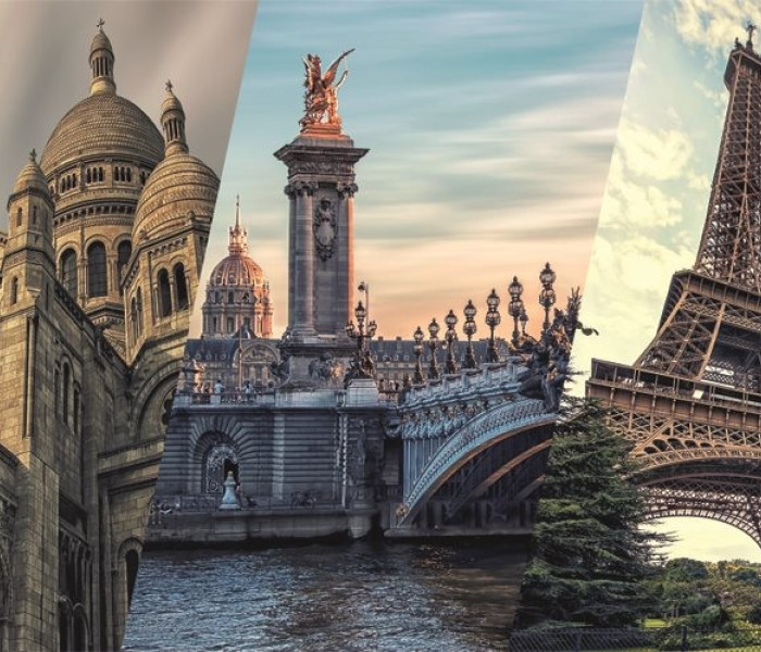 Puzzle - Dino - Paryż Kolaż - Puzzle Panoramiczne