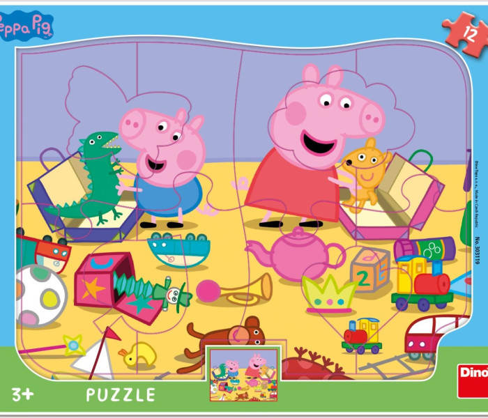 Puzzle - Dino - Peppa Pig się bawi