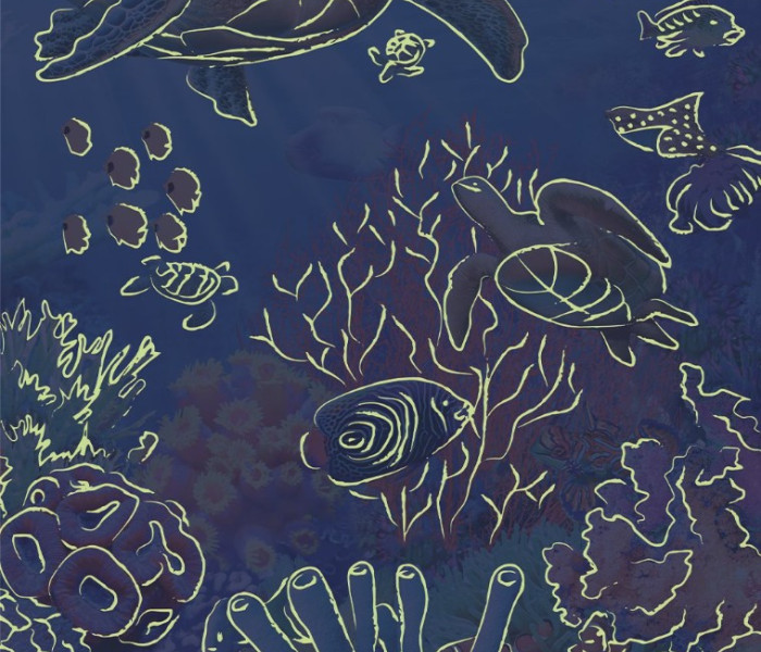 Puzzle - Dino - Podwodny świat Świecąca układanka