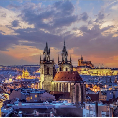 Widok na Hradczany Świecąca układanka