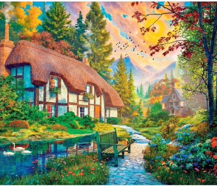 Puzzle - Dino - Dom nad rzeką