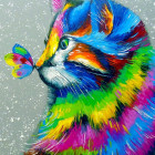 Puzzle - Enjoy - Piękny kot i motyl