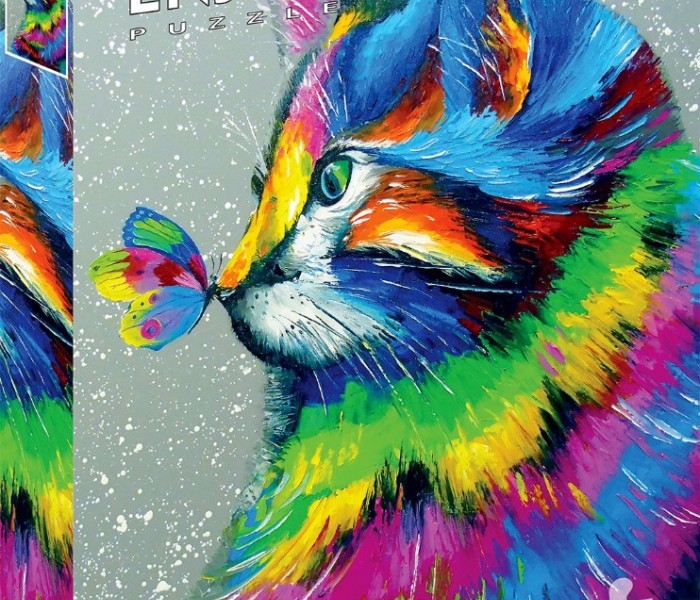 Puzzle - Enjoy - Piękny kot i motyl