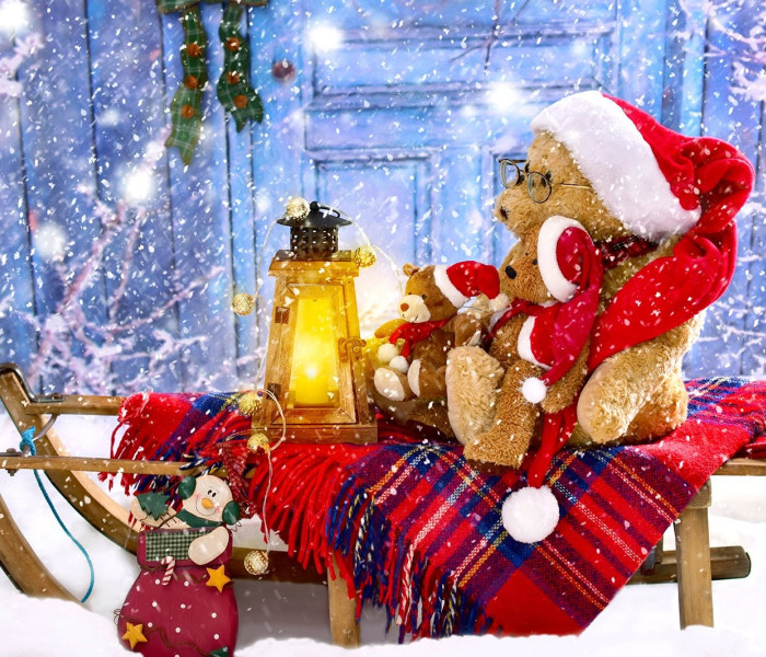 Puzzle - Enjoy - Misie w czapkach Mikołaja