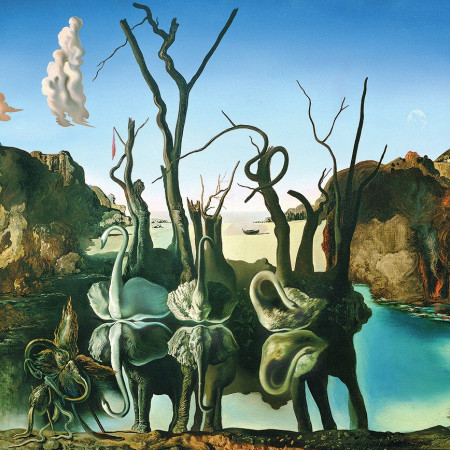 Salvador Dalí Łabędzie odbijające słonie