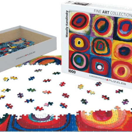 Studium Kandinsky'ego o kolorowych kwadratach
