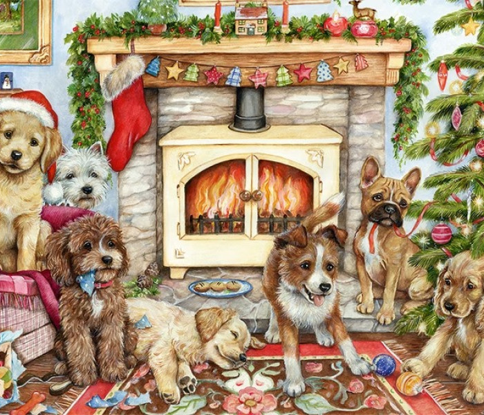 Puzzle - Falcon - Szczeniaki świąteczne