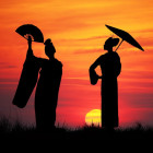 Puzzle - Grafika - Geisha al tramonto