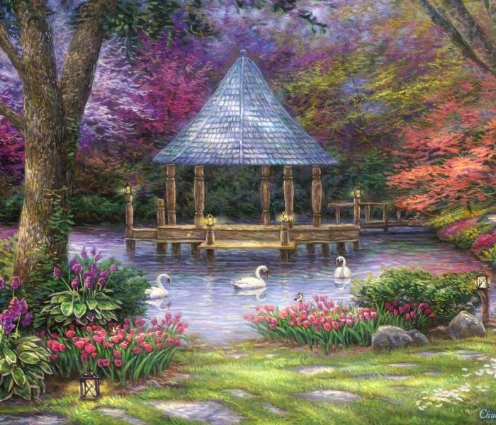 Puzzle - Grafika - Jezioro Łabędzie