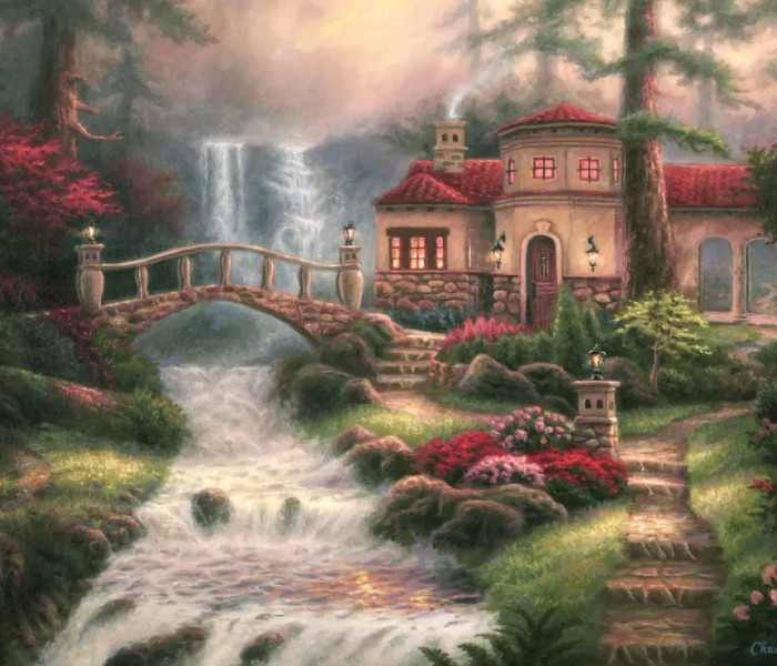 Puzzle - Grafika - Wodospady na rzece Sierra