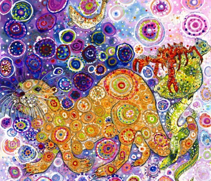 Puzzle - Grafika - Połów wydry