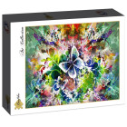 Puzzle - Grafika - Wiosenne kwiaty i motyle