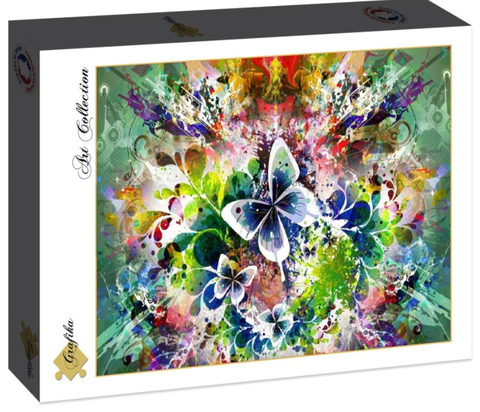 Puzzle - Grafika - Wiosenne kwiaty i motyle