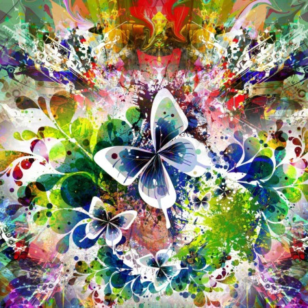 Wiosenne kwiaty i motyle